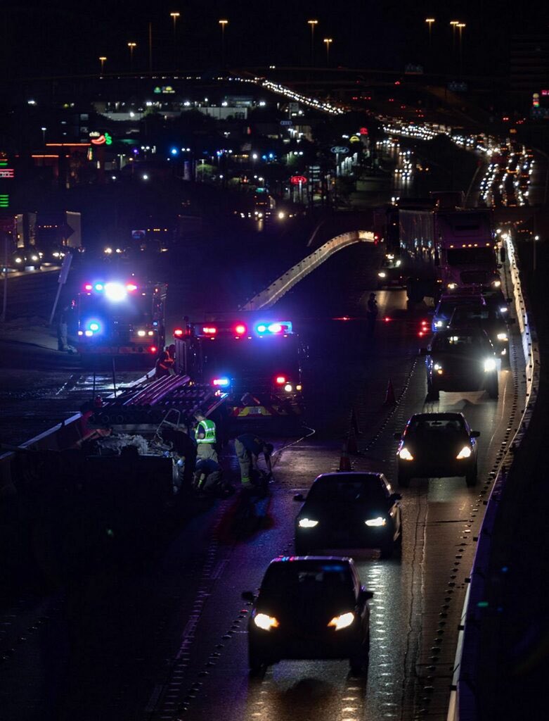 Pictures from semi-truck fire at I35 and William Cannon. Call came in just after 9pm.   