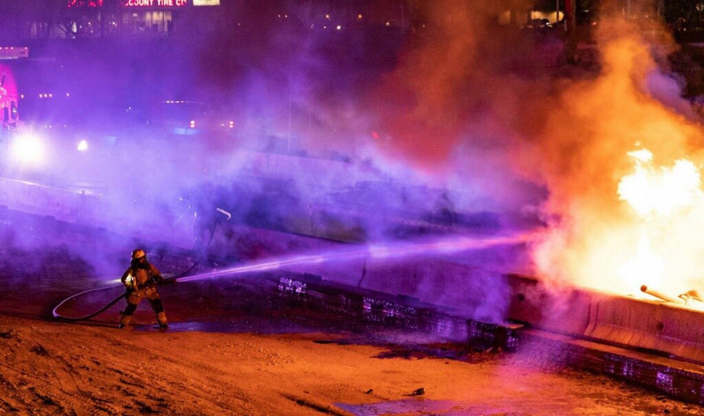 Pictures from semi-truck fire at I35 and William Cannon. Call came in just after 9pm.   