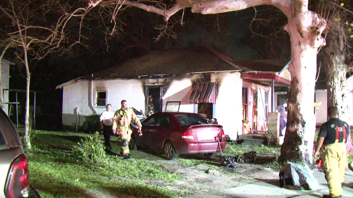 A woman and three children age 3 and under escape a kitchen fire on Waco in NE Houston. Woman told HFD she put a pot of grease on the stove to cook and then fell asleep. No one was injured. 