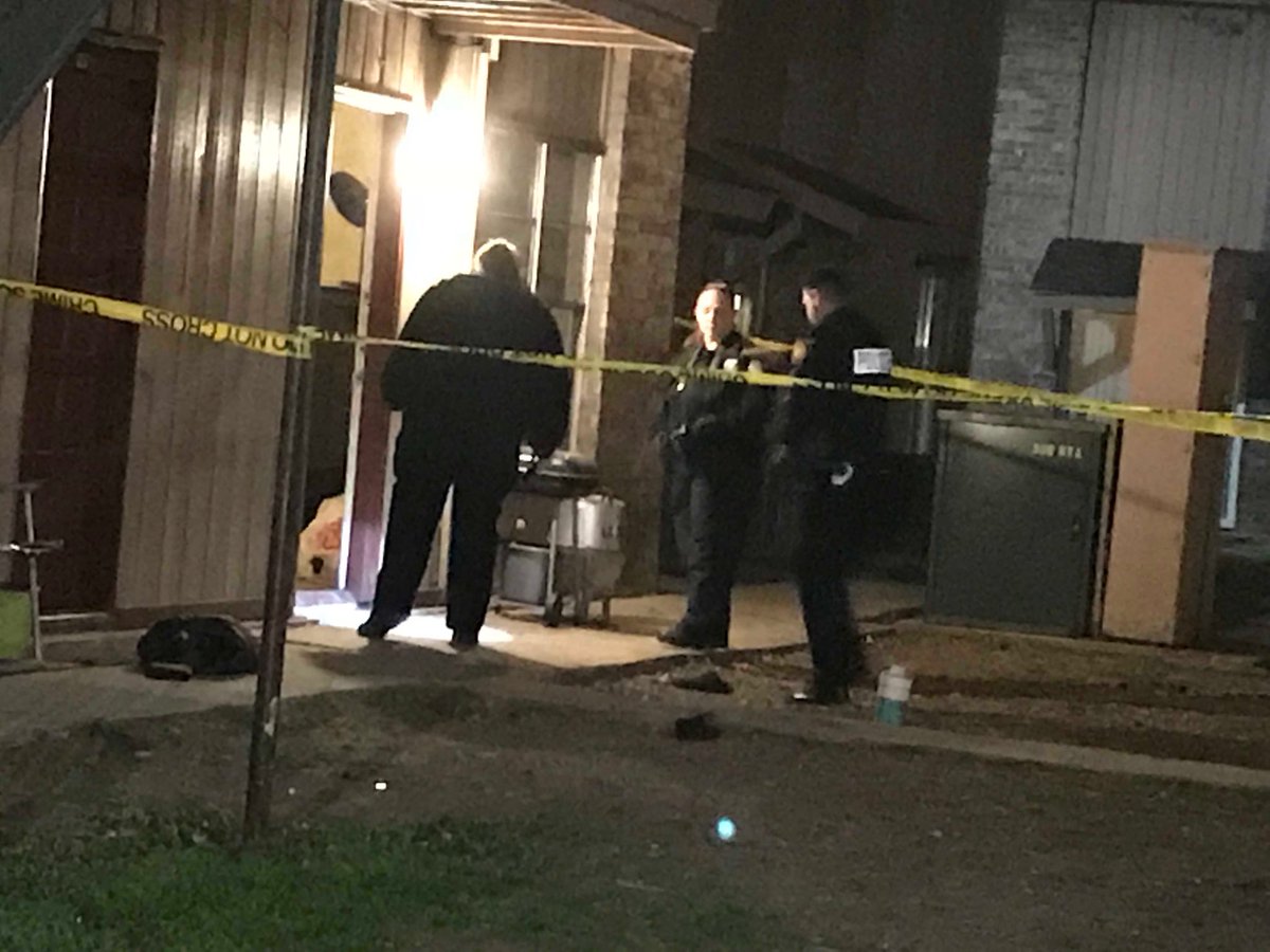 Police⁩ investigating a shooting. A woman in her 30's was shot in the arm during a domestic dispute at apartment complex off East Southcross
