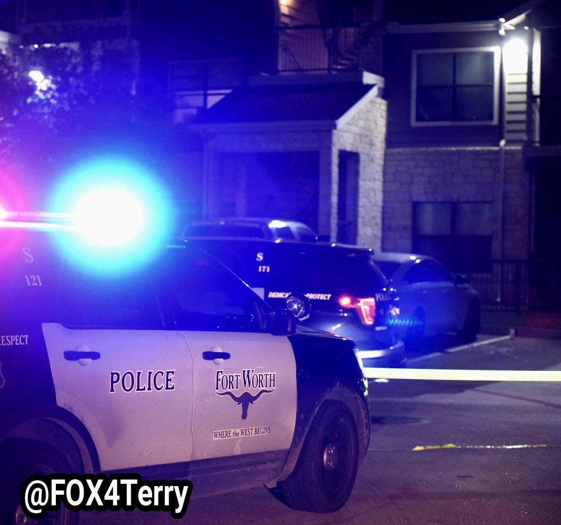 Fort Worth police on scene at the Deer Creek Apartments where two men have been shot
