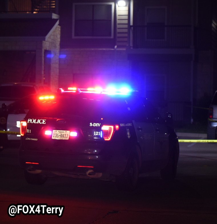 Fort Worth police on scene at the Deer Creek Apartments where two men have been shot