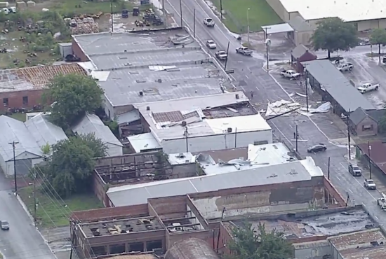Tornado damaged a church and other buildings in Greenville, Texas, northeast of Dallas.