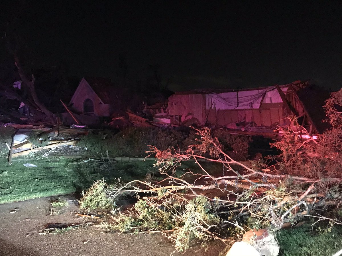 This used to be a two-story home in the Preston Hollow neighborhood in Dallas. The neighborhood is unrecognizable.  tornado 