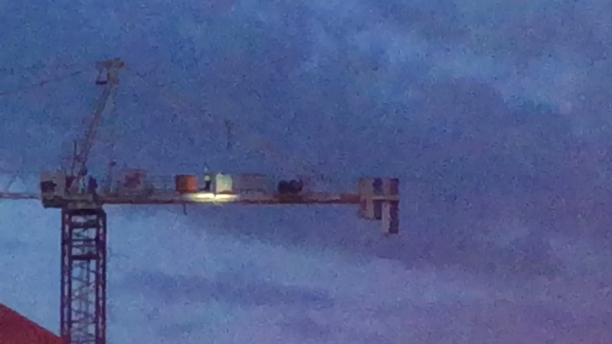 Parts of South Congress are shutdown this morning because man has climbed up a crane. Construction workers tell he's been throwing things, likely the tools they have up there. Austin Fire & APD are on scene trying to get him down.
