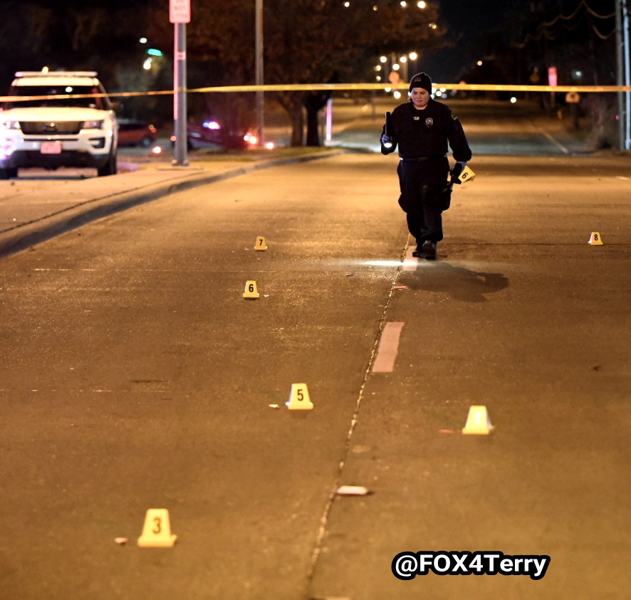 Police arrive to a South Oak Cliff drive-by shooting finding two men down with gunshot wounds. DallasPD officers perform life saving intervention as EMS responds