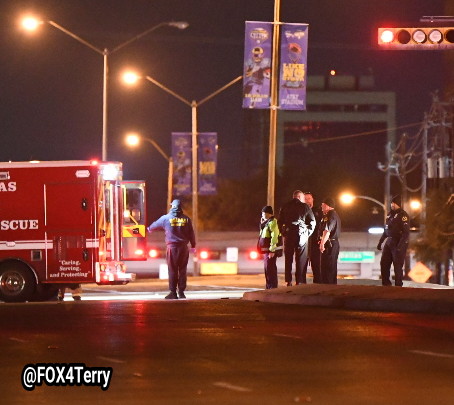 Spring Valley Rd east of the Dallas North Tollway a crime scene after an armed suspect was shot by Dallas police. 