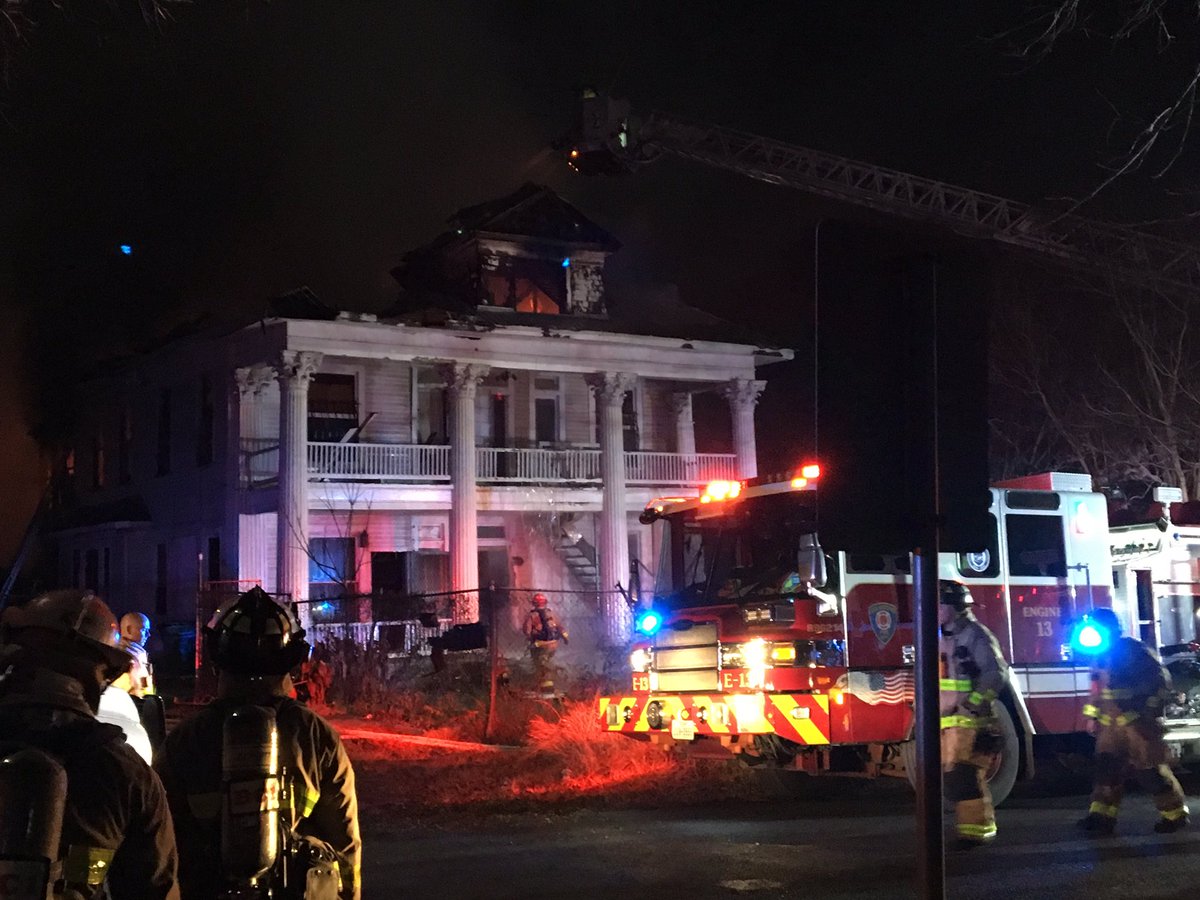 Crews are fighting flames in an abandoned home at 100 Stratford Court. Burning for about two hours now. As far as we know no one is hurt at this time