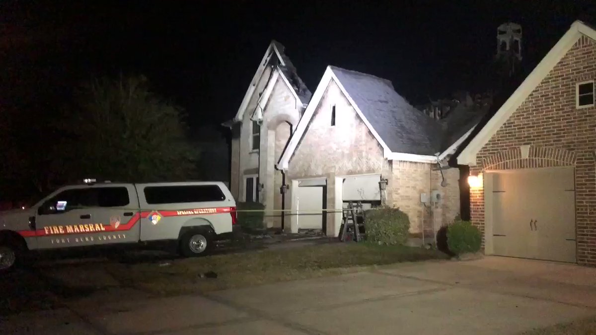 Home in Fort Bend County gutted by fire around 7:30 Monday night, wife who lives here flown to Memorial Hermann Hospital with injuries around the same time from Lifetime Fitness in Sugarland, according to Fort Bend Co Fire Marshal