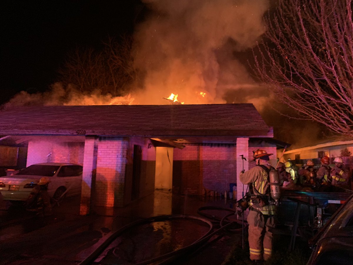 2009 Iroquois, fire through roof on arrival. Fire has been contained to duplex of origin. 5 adults will be displaced