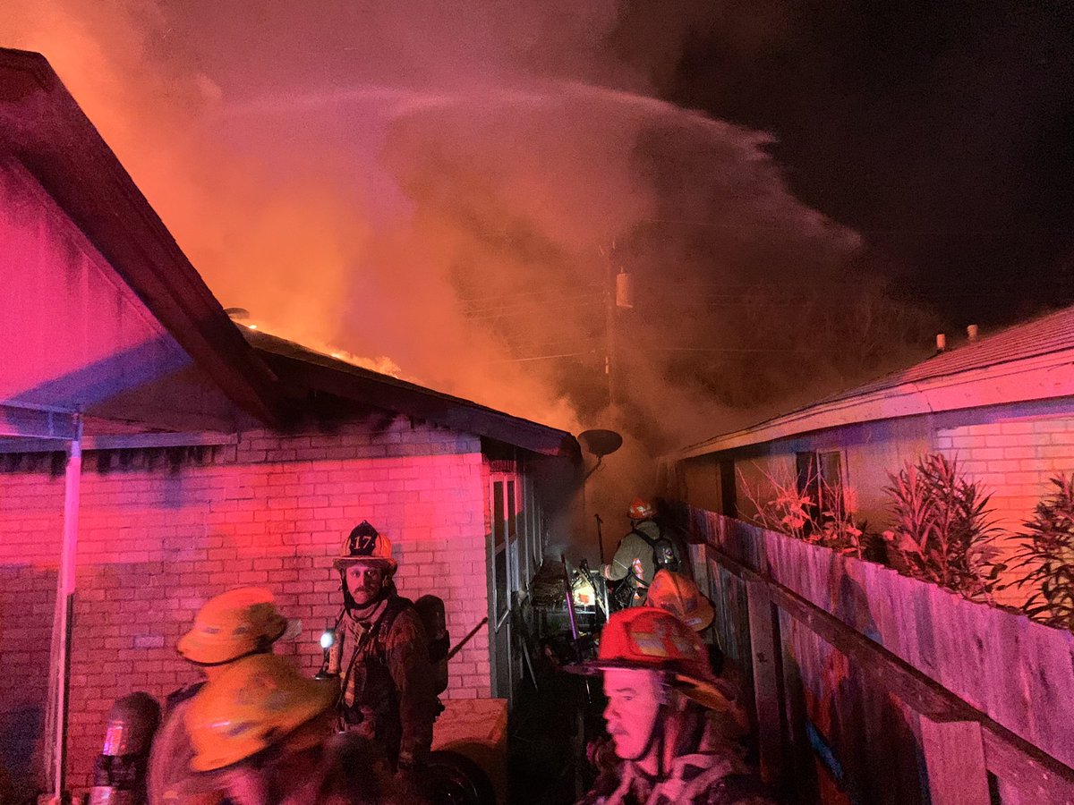 2009 Iroquois, fire through roof on arrival. Fire has been contained to duplex of origin. 5 adults will be displaced
