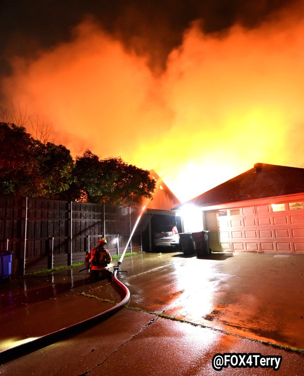 Dallas Fire on scene in Far North Dallas. One woman was transported to the hospital. Firefighters worked hard to prevent the spread of fire to neighboring homes. 