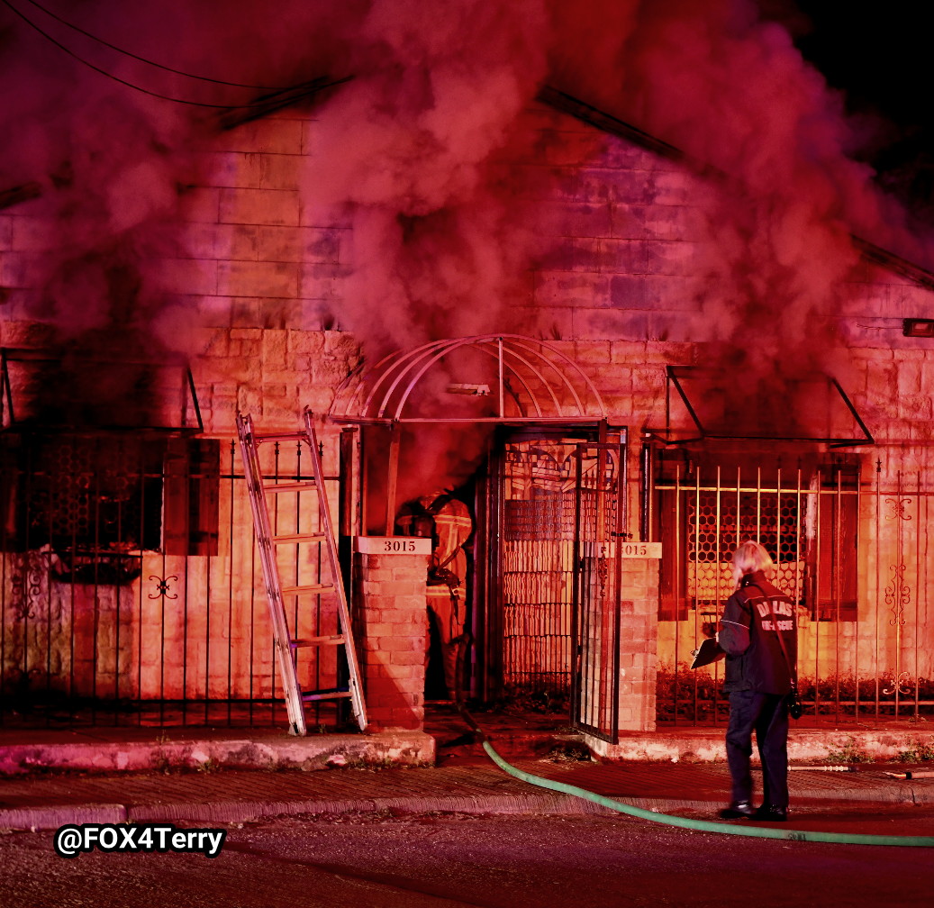 Dallas Fire Resque on scene of a building fire in West Dallas. 