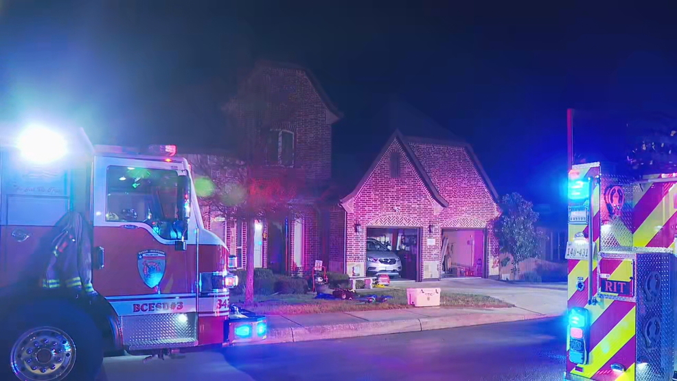 Firefighters extinguish heavy fire at Far North Bexar County home  at a home on Rabbitbrush Street near Bulverde Road. No injuries were reported.
