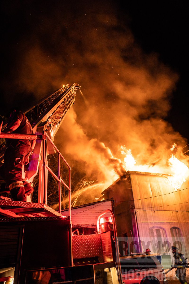 SanAntonio 2 alarm Fire. Companies of the 1st and 8th battalions stretched on a boarded up two story commercial structure at N. Trinity St & W. Salinas on the cities west side.
