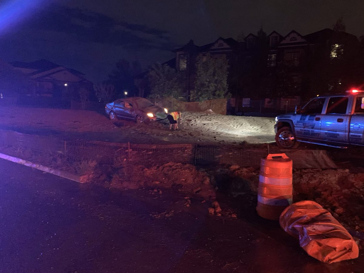 Mom and her 17 month old hit standing water on the BW8 feeder near Mesa Rd lost control left the roadway and rolled several times. Mom and baby properly restrained had only minor injuries.