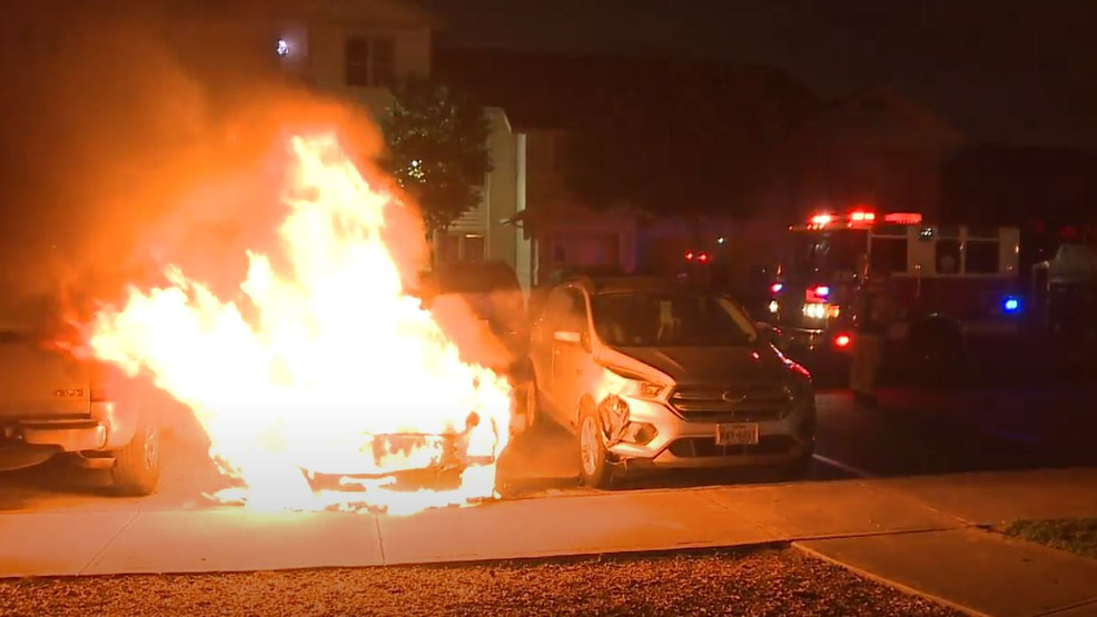 Arson investigates suspicious vehicle fire at West Side apartment complex at the San Juan Square Apartments on S. Calaveras and Brady Boulevard.