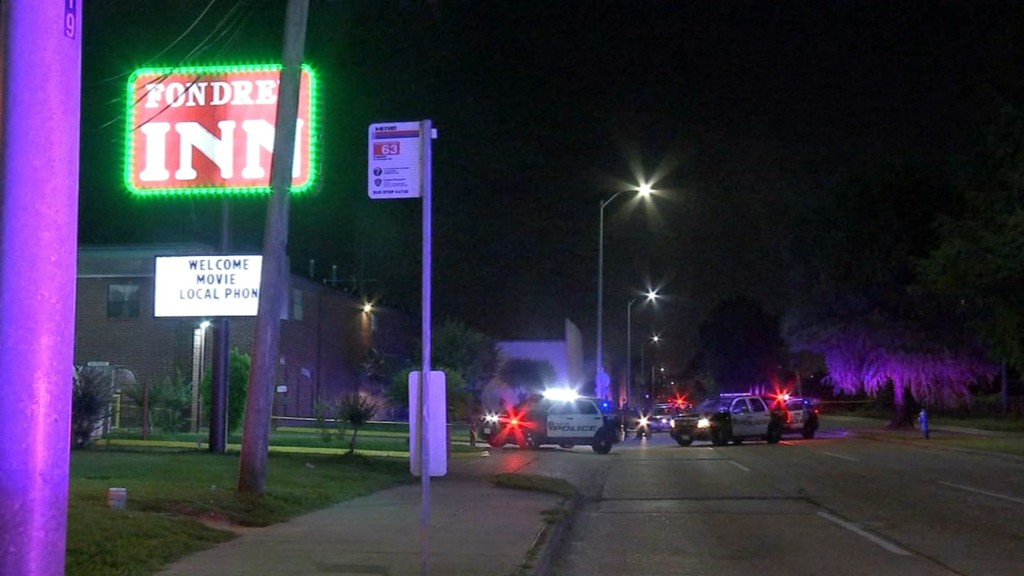 Man found shot 20 times at SW Houston motel parking lot  at the entrance of the Fondren Inn parking lot in the 13200 block of Fondren Road.