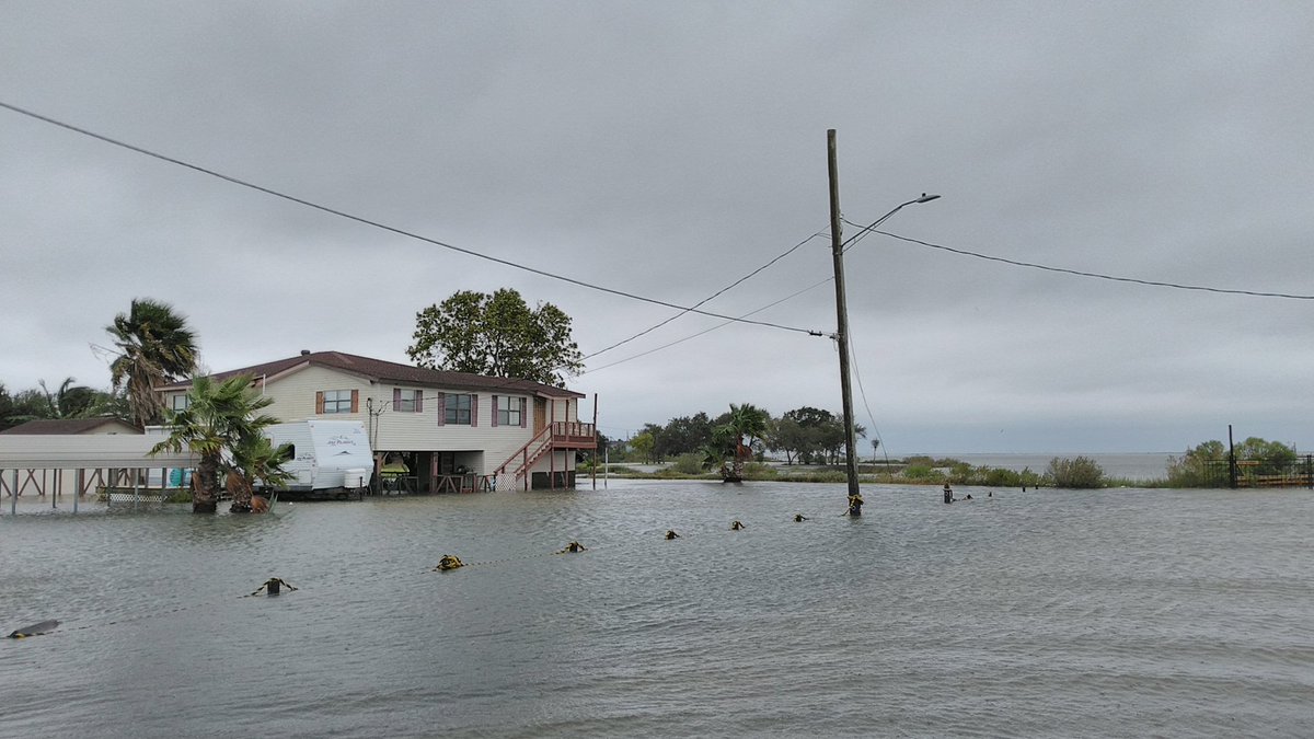 Coastal flooding in San Leon, TX around 11:30 this morning