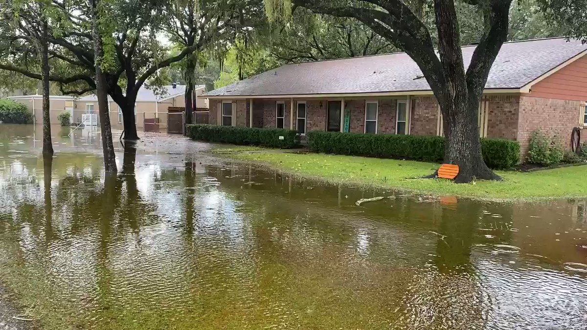 Clear Creek flooding: this is Sleepy Hollow Dr in Pearland. mailboxes peeking out of the water and the street is impassable beta