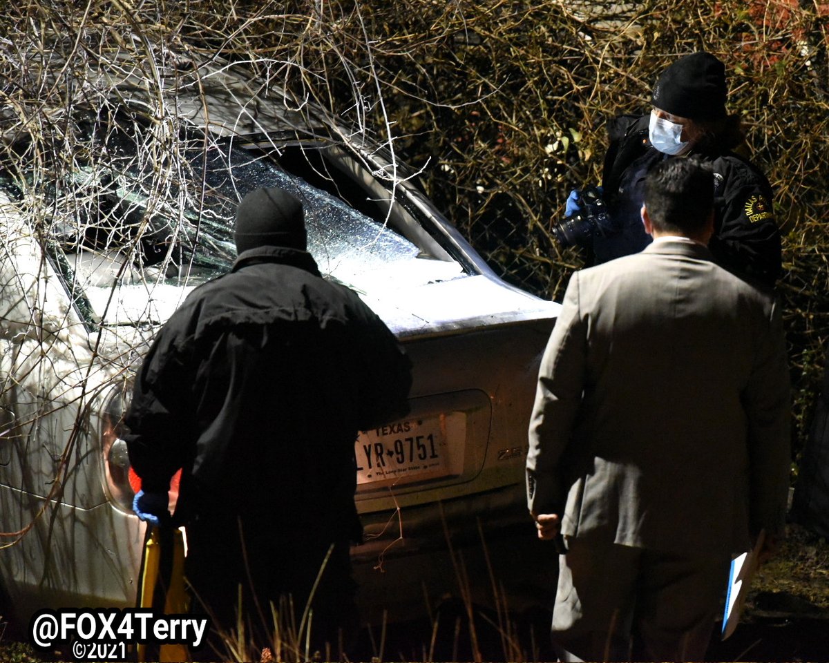 Dallas police on scene of a deadly shooting near the Joppa community. A witness spotted a bullet riddled car crashed along the road, the driver deceased inside. 