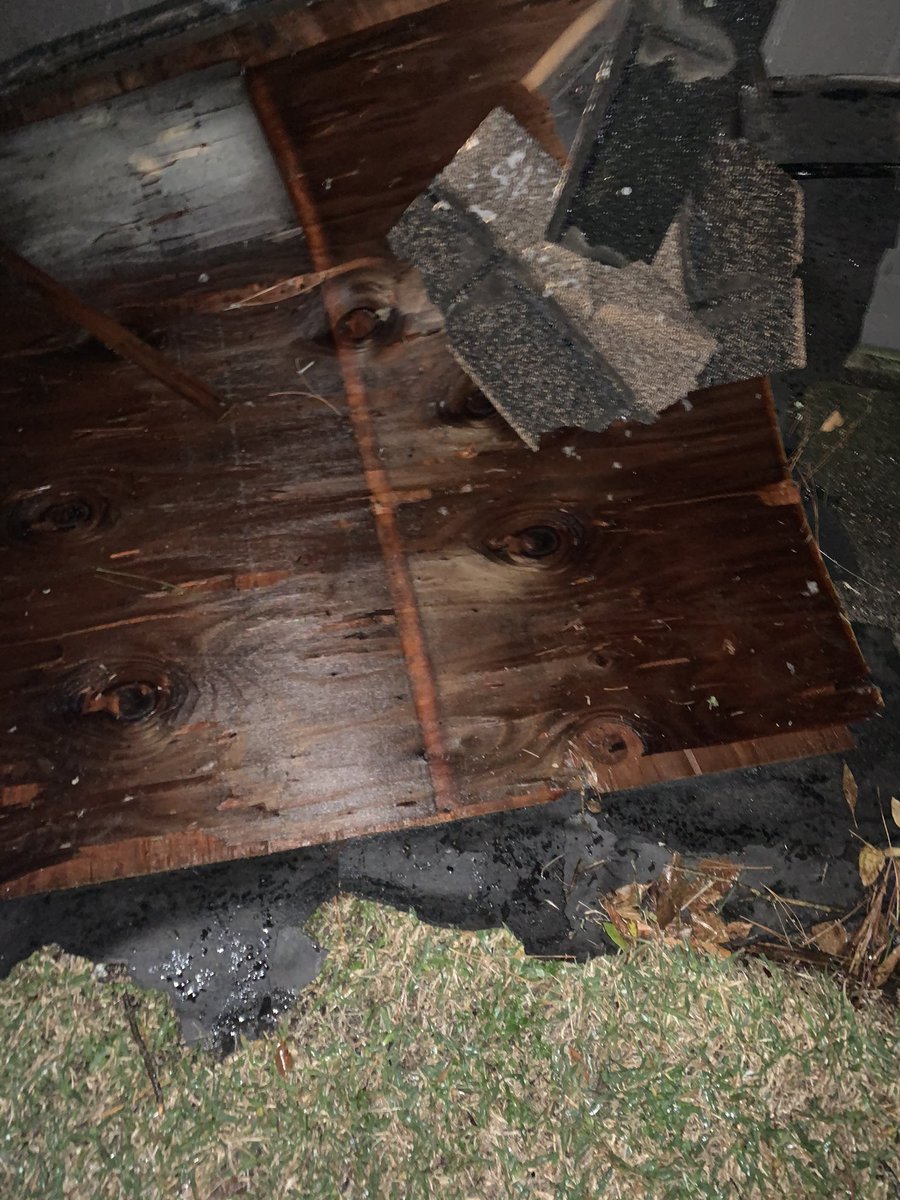 A tornado took out our former upstairs neighbors glass door, the complex office roof, the gas station on the corner. Everyone's ok but we still have a lot of glass cleanup to do