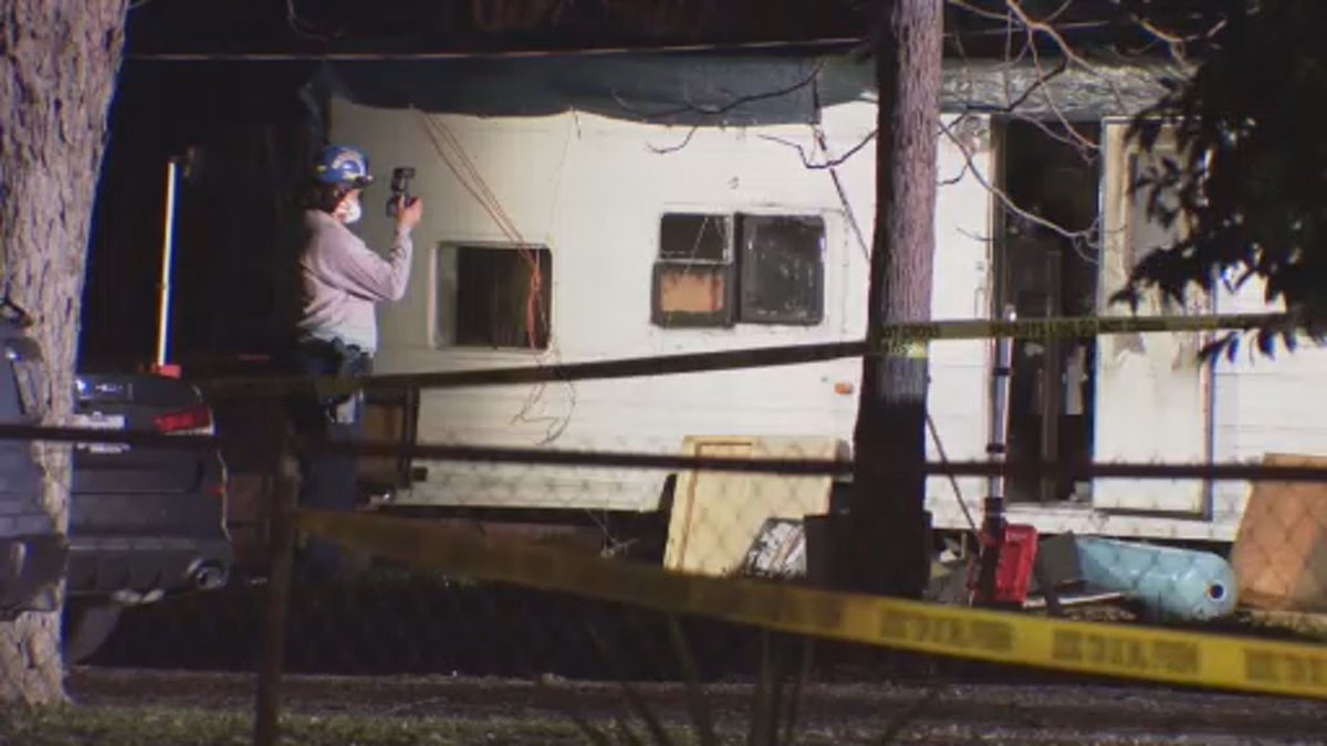 Man dead, woman injured after trailer fire in Channelview in the 16400 block of Wood Drive.