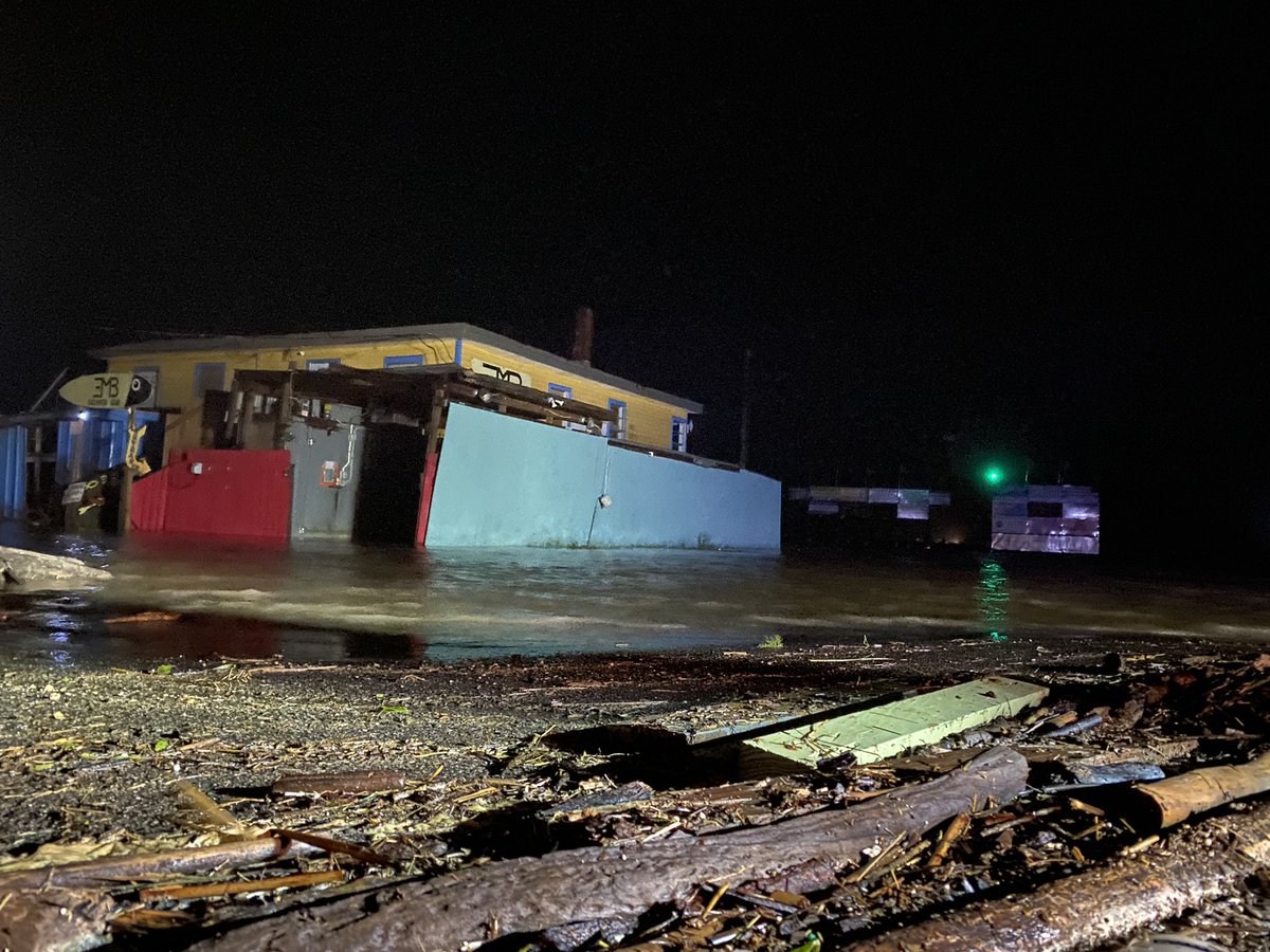 Water up in Sargent at 1am Tuesday morning. Hurricane Nicholas made landfall just 10 miles south of this spot. 