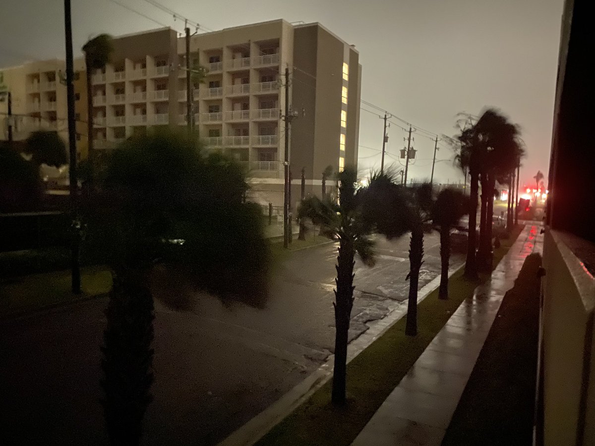 GALVESTON  getting battered by strong winds from HurricaneNicholas Electricity is coming and going.   The worst of this storm remains offshore. For now. 