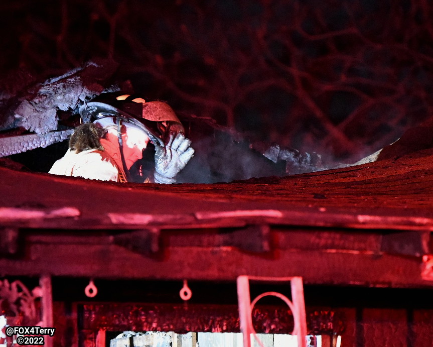 FortWorth firefighters rescue a man and his dog from an overnight house fire. The elderly man was critically injured, his dog despite firefighters efforts didn't survive. 