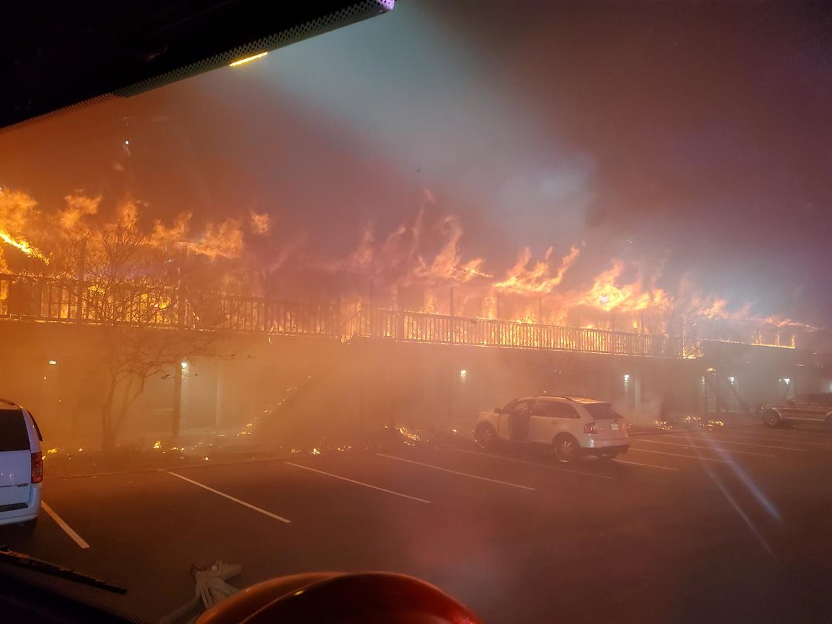 30+ people are displaced after a fire tore through an apartment building in Ausitn, TX. This photo is from the scene of the 3-alarm fire when crews arrived, you can see the building was fully engulfed in flames.