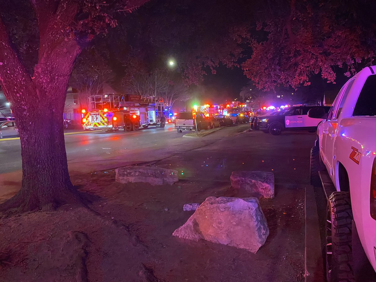 A three-alarm apartment fire in North Austin off Northgate Blvd. At least four people were taken to the hospital. two patients with critical life-threatening injuries