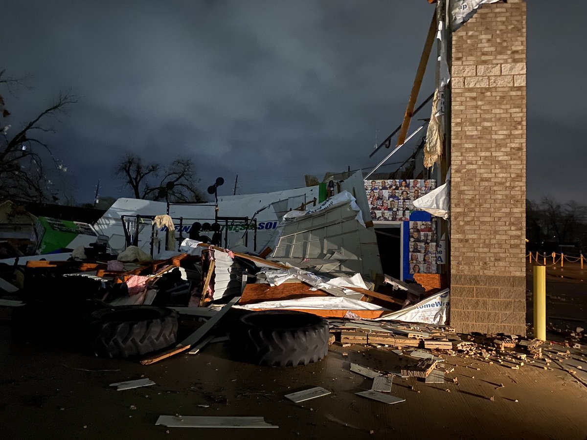 Humble where the damage I've seen so far is around Granberry Street from Avenue H down to S. Houston. Here's a look at a shopping plaza off S. Houston 