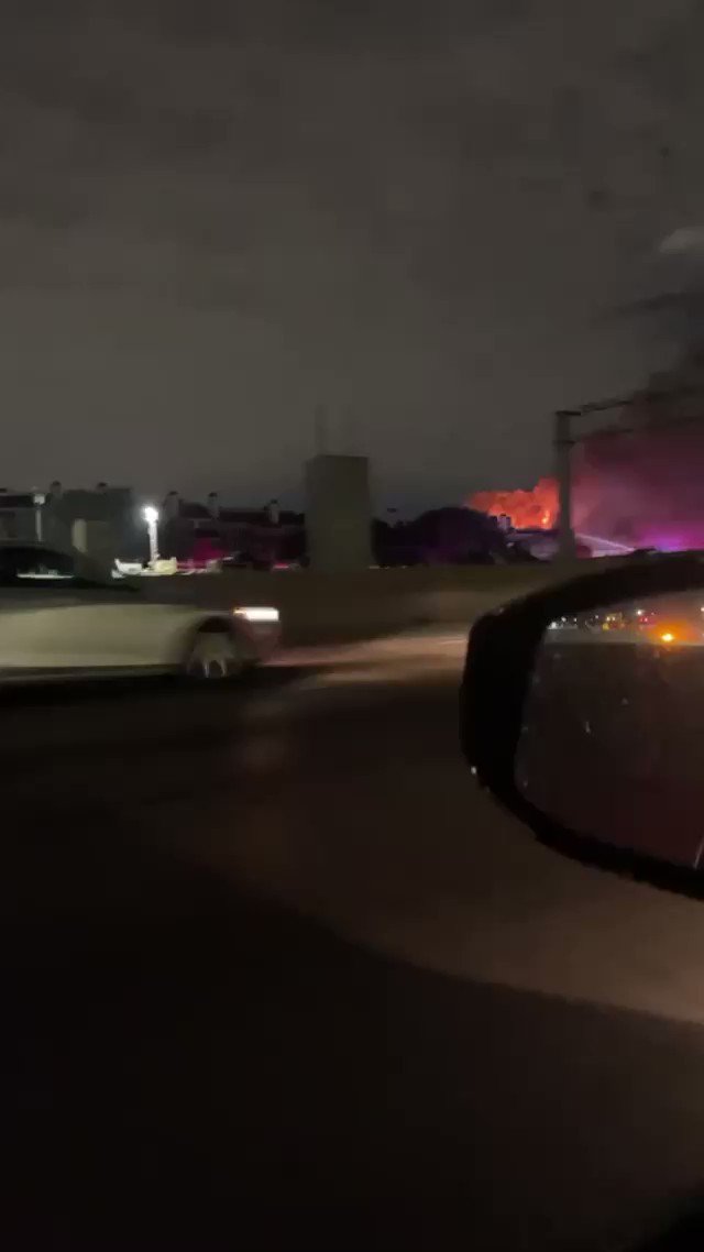 Huge fire  off 635 and la Prada