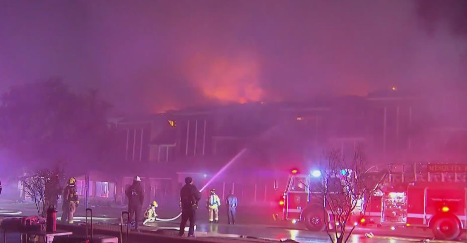 A man has been killed in a late-night oxygen tank explosion that sparked an apartment fire and injured a firefighter in Mesquite