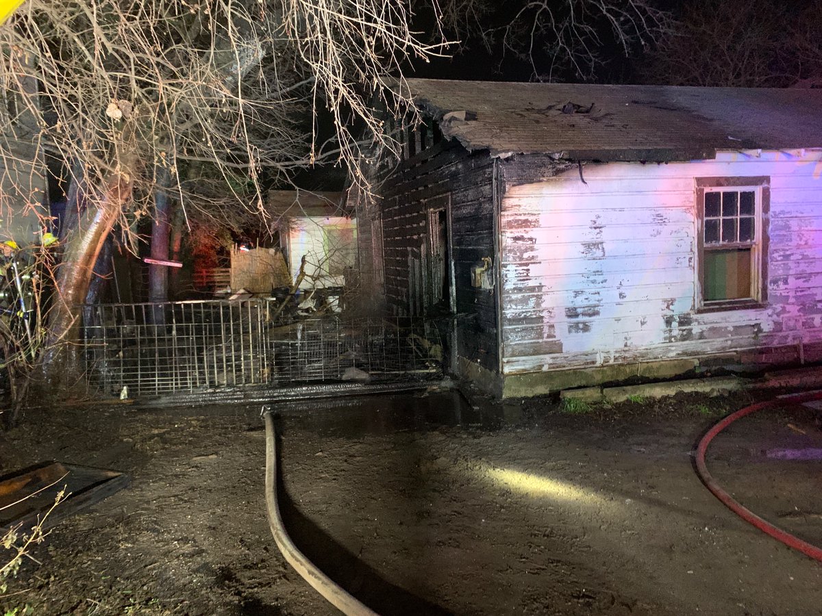 Structure Fire 1209 Bob Harrison. Fire is out. Crews continue to overhaul. No injuries. Cause under investigation. The fire originated between two houses, one of which was unoccupied and boarded up