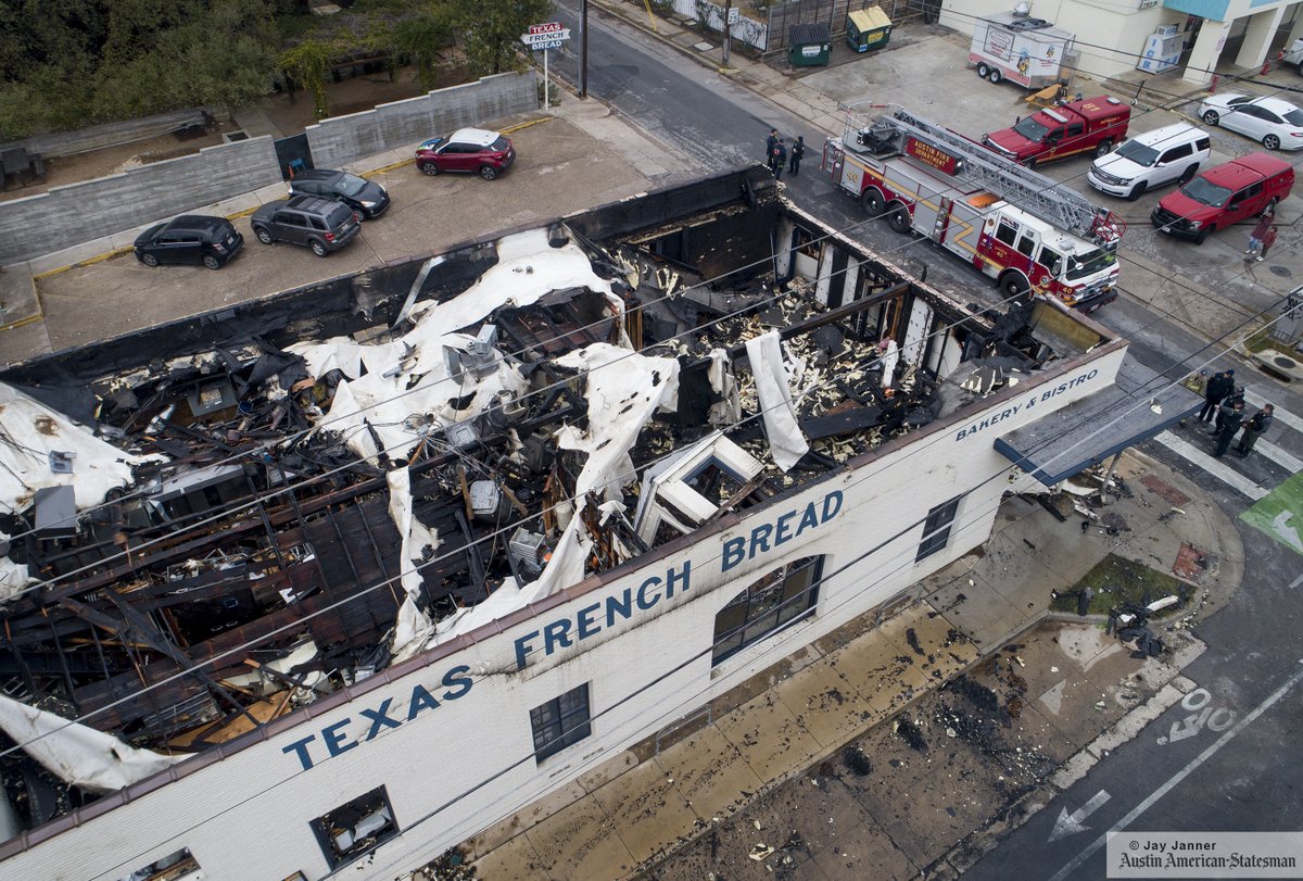 A fire destroyed Texas French Bread bakery early Tuesday morning