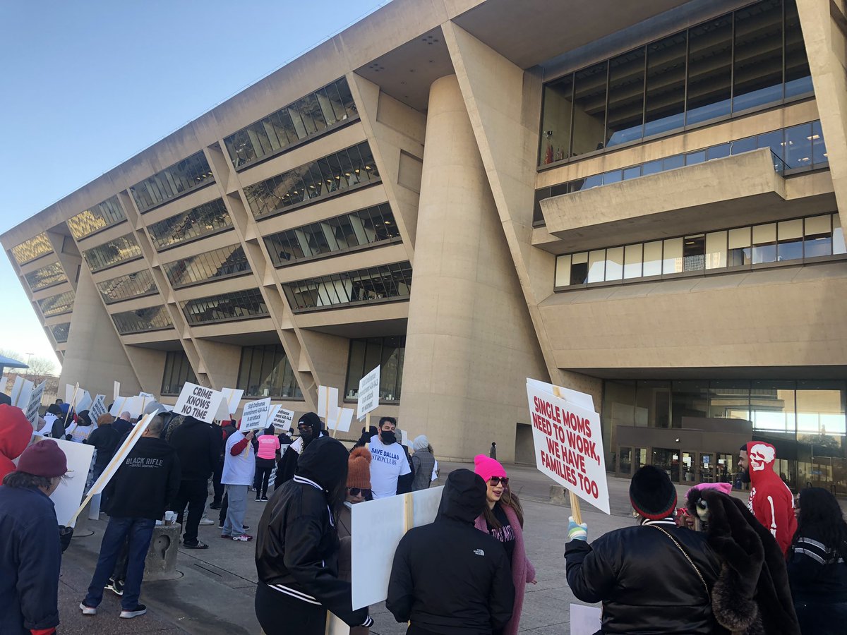 A woman protesting outside Dallas City Hall says she worked at a strip club at night so she could take care of her son during the day. It helped me out to not put my kid in daycare.