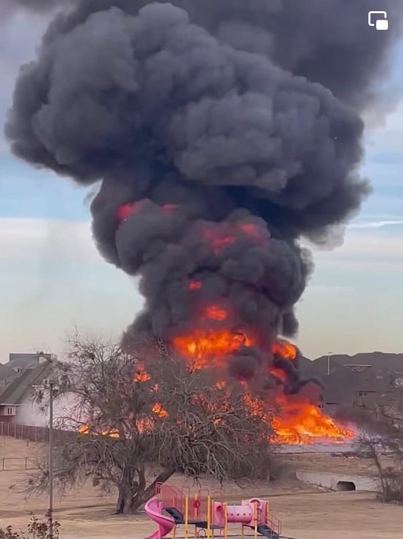 Massive fire destroys two homes under construction in Celina. Thankfully no one hurt. Photo credit: