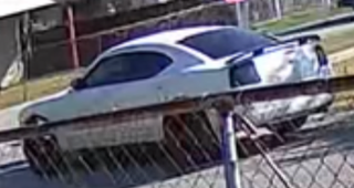 Houston Police:: HPD homicide detectives are searching for the suspect(s) in this white Dodge Charger in today's (Feb 2) fatal shooting at 13600 Nimitz Street.  