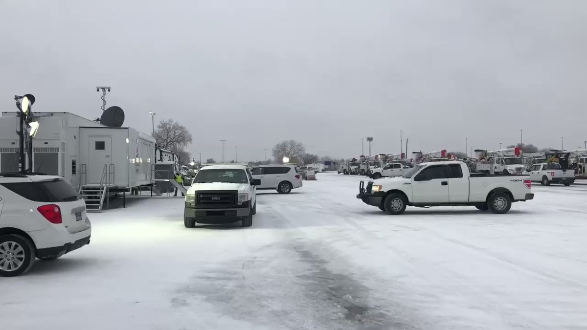 Power crew staging area in Plano 