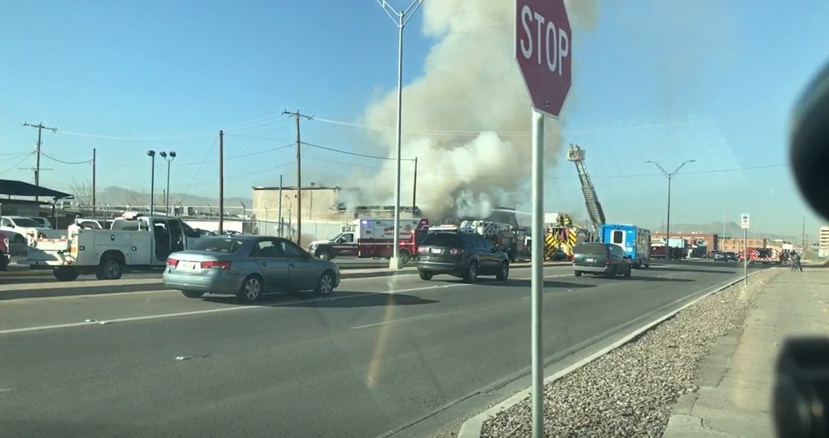 Commercial building in south-central El Paso on fire