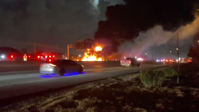 Major fire burning on 610 near Wayside Dr