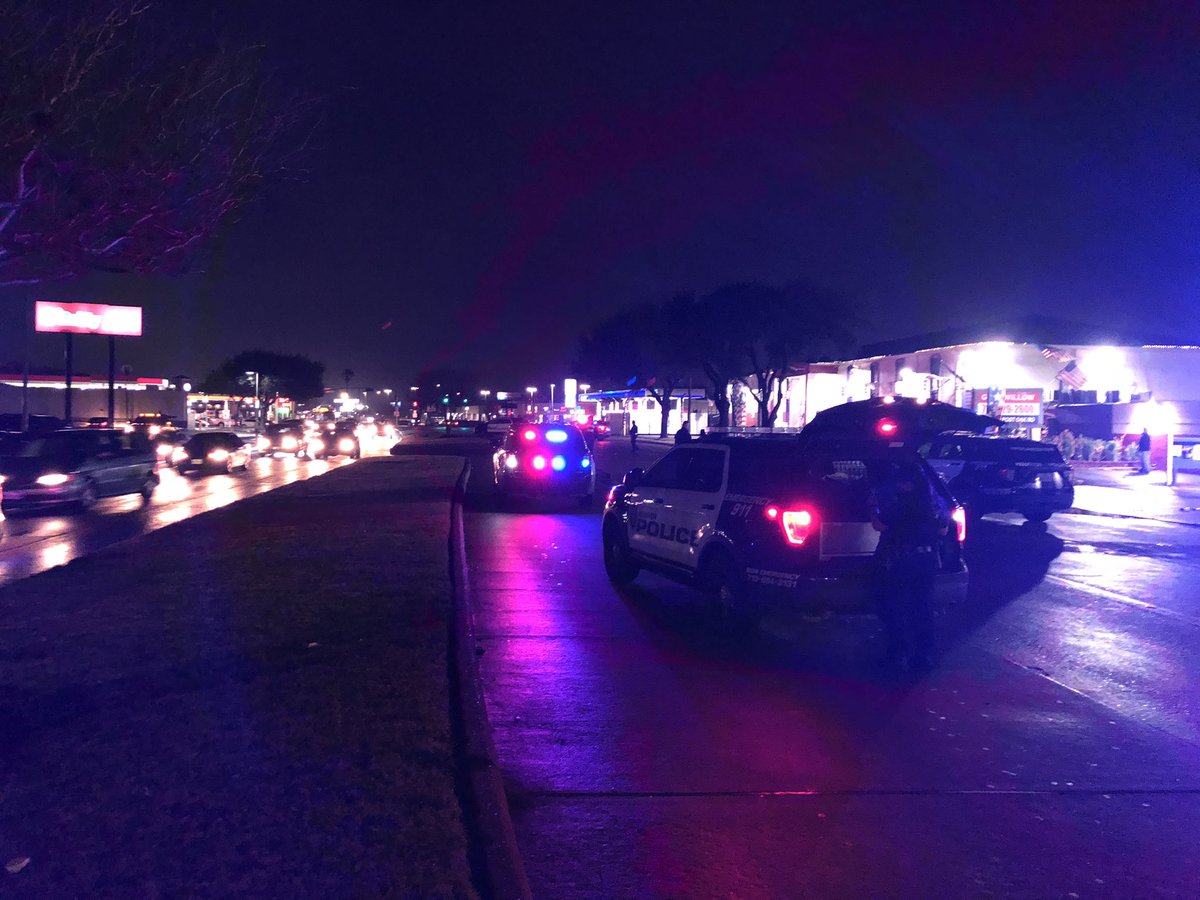 Houston Police:Southwest and VCD officers are at a fatal crash 10500 South Post Oak. Pedestrian was struck by a car while running across South Post Oak. Driver shows no signs of intoxication