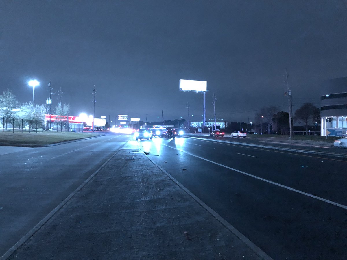 Houston Police:Northwest and VCD officers working a fatal crash FM 1960 at SH 249. Vehicle and pedestrian collision. Driver of the vehicle fled the scene in the vehicle