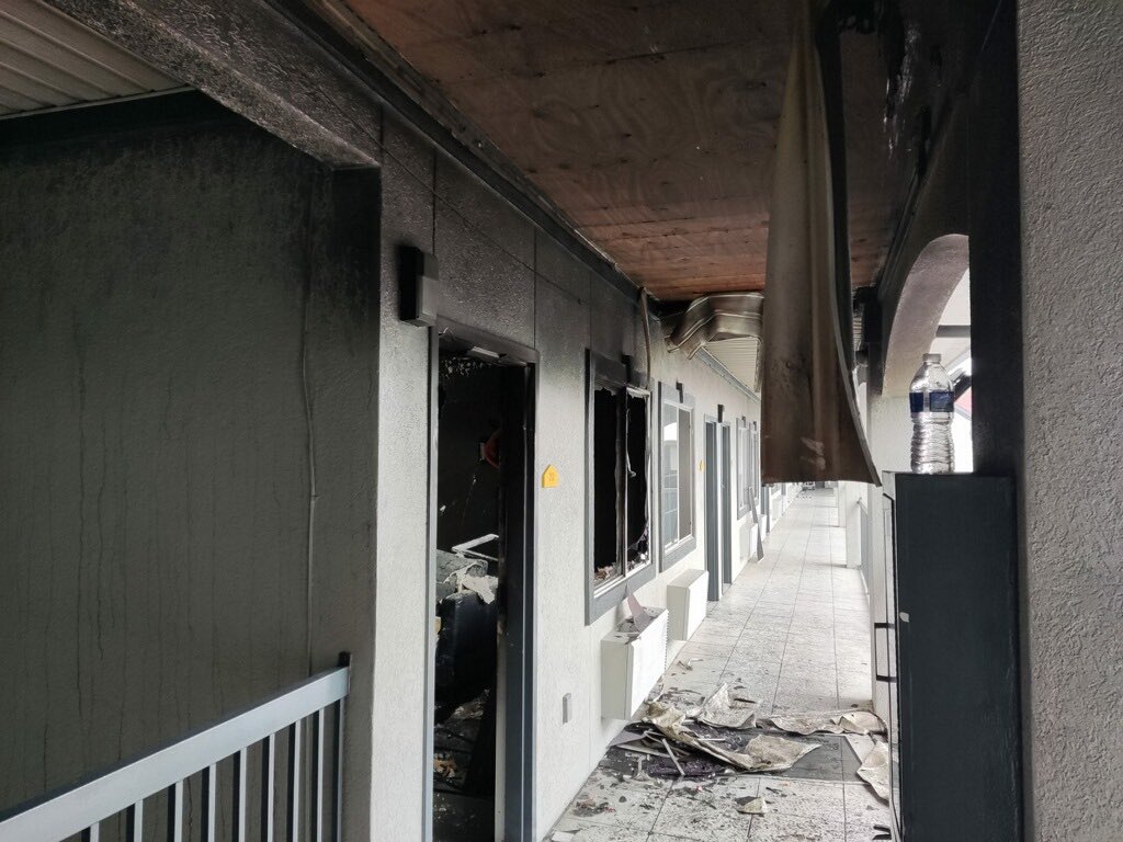 HCFMO investigators responded to a motel fire in the 4110 block of N SH 6 at the request of @cyfairfd. One person was transported with smoke inhalation. There were no sprinklers, but the smoke alarm system activated notifying people in the motel of the fire