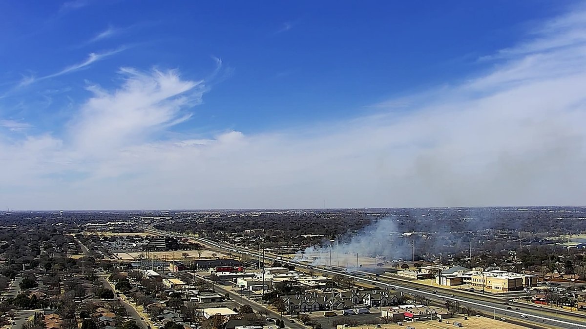 There is currently a grass fire near the South Loop and Indiana Ave