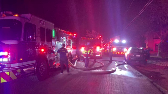 Dallas Firefighters on scene near White Rock Lake working a fire that damaged two homes. Firefighters believe one of the homes exploded. The fire is under investigation