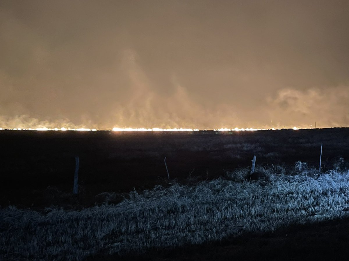 Eastland County where tens of thousands of acres are burning right now—part of the EastlandComplex fires.  We took these photos right off of FM2563 in Gorman.   Fire crews have a long night ahead of them