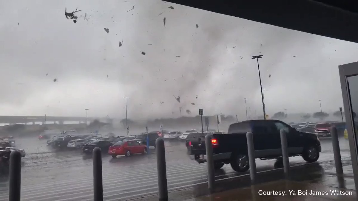 Round Rock Tornado: Terrifying moments as shoppers run for their lives as a tornado nears a Walmart in the Texas town